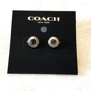 COACH Open Circle Stone Earrings NWT